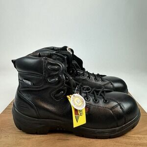 New Mens Avenger Waterproof Leather Black Safety Toe Work Boots‎ Shoes  Sz 13 M